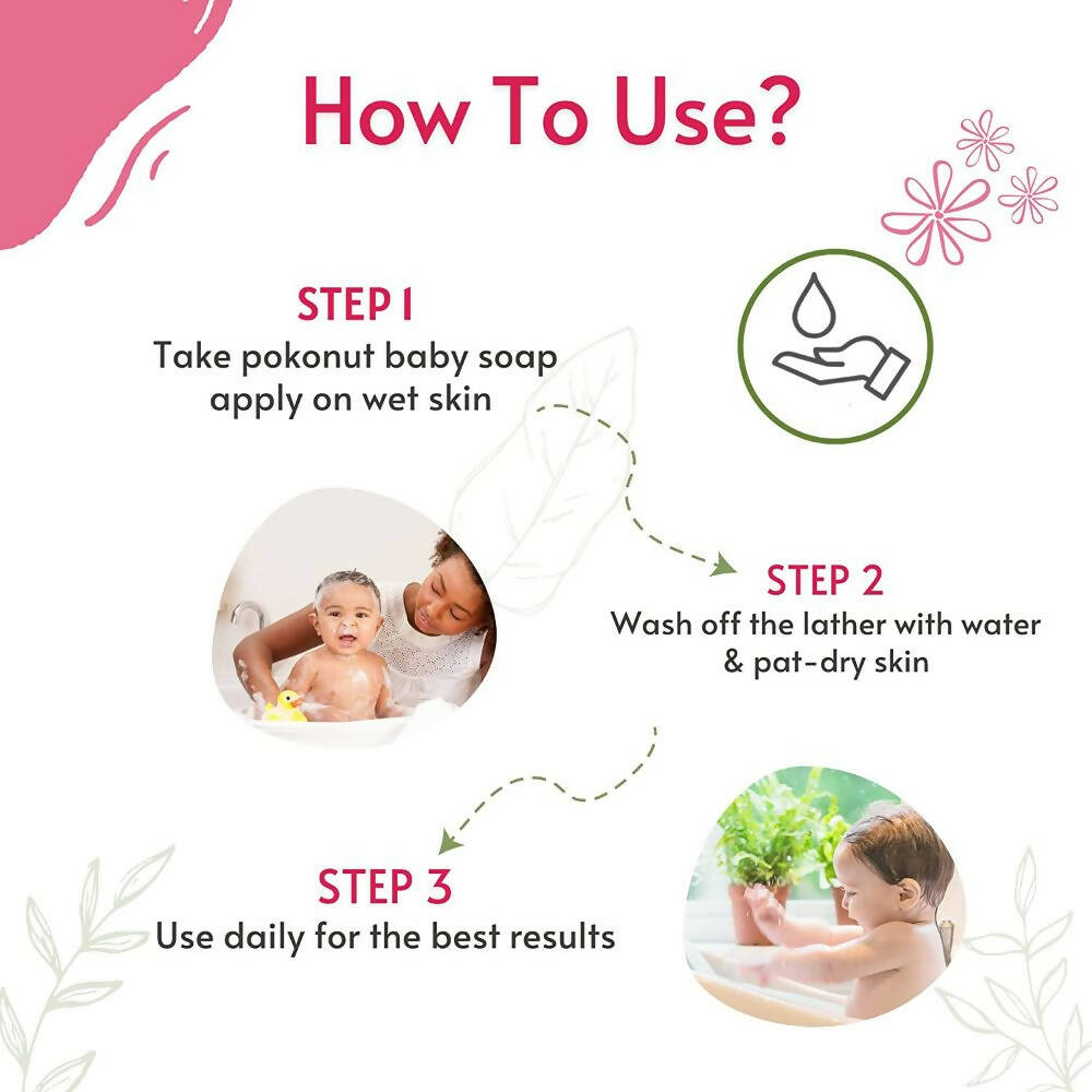 Pokonut Baby Soap With Honey & Almond - Swadesiicart