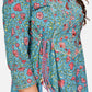 NOZ2TOZ Women's Printed & Embroidered Anarkali Cotton Turquoise Kurta (1Pc) - Swadesiicart