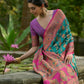 Vishnu Weaves Women's Rama Pashmina Silk Thread Woven Saree with Blouse - Swadesiicart