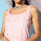 Ahalyaa Women Pink Colour Crepe Silver Foil Printed Kurta Sharara Set | Swadesiicart