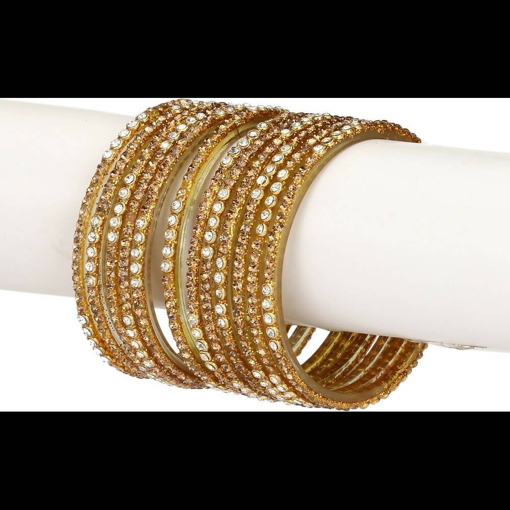 Afast Bridal Wedding & Party Fashionable Colorful Glass Bangle/Kada Set, Pack Of 12 - Swadesiicart