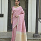 Vishnu Weaves Women's Pink Premium Tussar Silk Saree with Blouse - Swadesiicart
