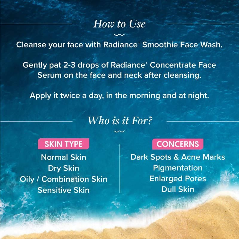 Aqualogica Radiance+ Concentrate Face Serum - Limited Time Offer - Swadesiicart