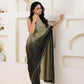 Grey Satin Pedding Designer, Printed Party Wear Ready To Wear Saree - Femina | Swadesiicart