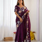 Vamsee Sharmila Purple Tissue Silk Saree - Swadesiicart