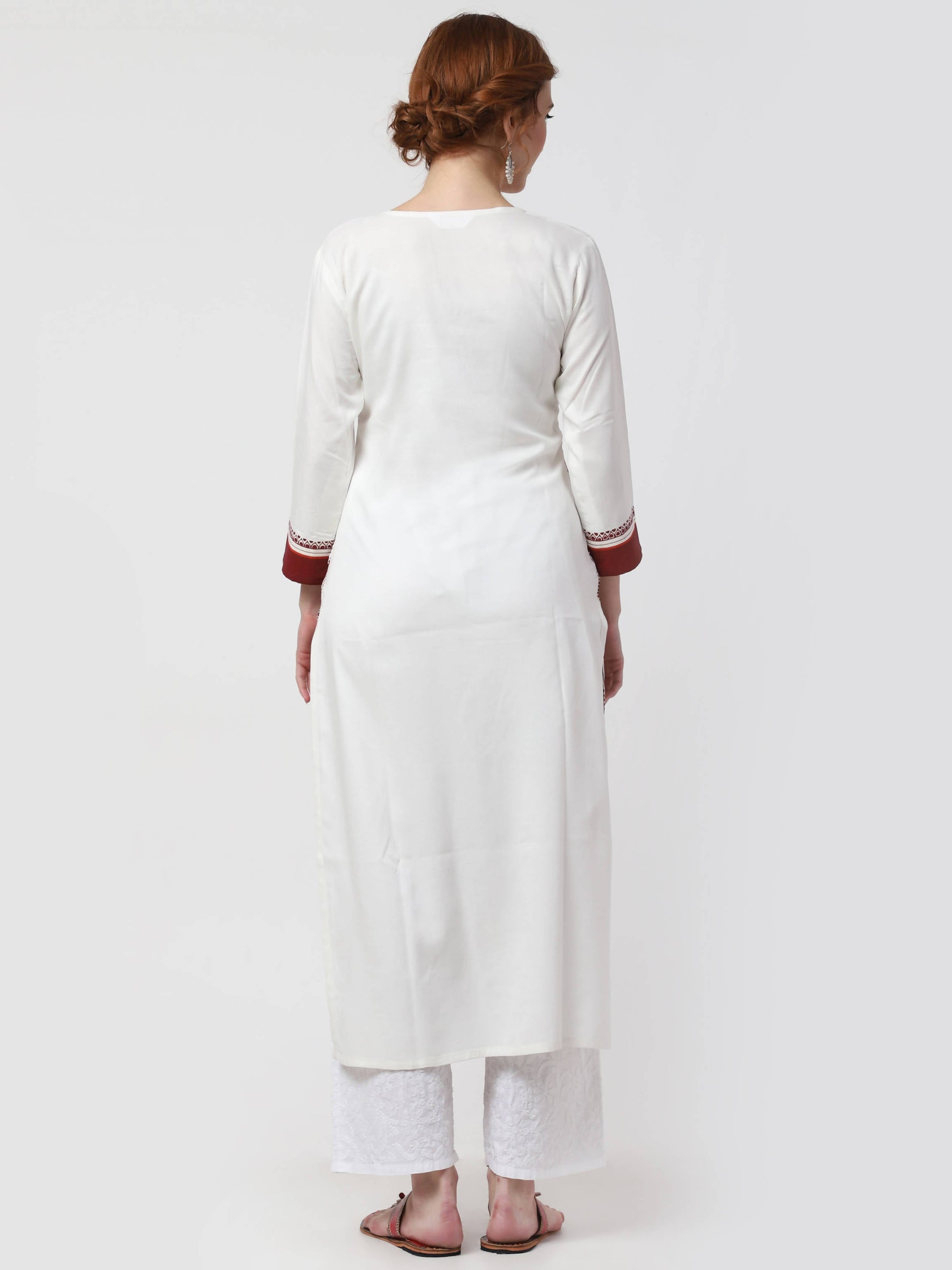 Cheera Kurta With Chikankari Palazzo & Embroidered Dupatta Set (CH092KPD) | Swadesiicart