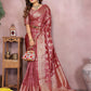 Aastha Fashion Dark Pink Soft Organza Silk Weaving Saree