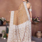 Aastha Fashion Light Brown Viscose Silk Handmade Original Bandhej Saree