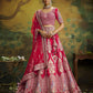 House of Panchhi Red Pure Silk Moti & Zarkan heavy embroidery Lehenga choli & Dupatta | Swadesiicart