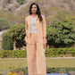 Yufta Weaved Cotton Checks Printed Co Ord Set With Embroidery - Swadesiicart