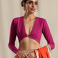 trueBrowns Pink Crinkle Gota Blouse | Swadesiicart