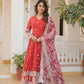 Jyoti Fashion Women's Orange Faux Georgette Sequins Zari Embroideredy Anarkali Dress with Dupatta | Swadesiicart