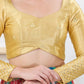 Joban Fashion Gold Gajji Silk Elbow Sleeveless Back Open Blouse - Swadesiicart