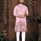 Anaita Pink Multi Thread Work Silk Straight Kurta