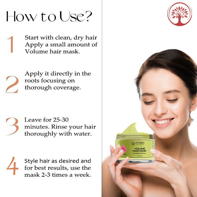Ivory Natural Hair Volume Mask - Hair Volume And Length For Both Men & Women | Swadesiicart