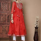 Indian Clothing Myshka Women's Red Anarkali Kurta - Swadesiicart
