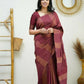 Partywear Designer Maroon Banarasi Silk Fancy Saree - Starwalk | Swadesiicart