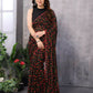 Partywear Designer Black & Red Georgette Fancy Saree - Satrangi | Swadesiicart