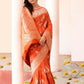 Joban Fashion Orange Banarasi Soft Pure Handloom Banarasi Silk Saree | Swadesiicart