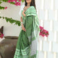 Beatitude Green Cotton Tanchori Handloom Saree