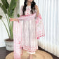 White Multi Viscose Chanderi Stitched Suit With Dupatta - Tanisha | Swadesiicart