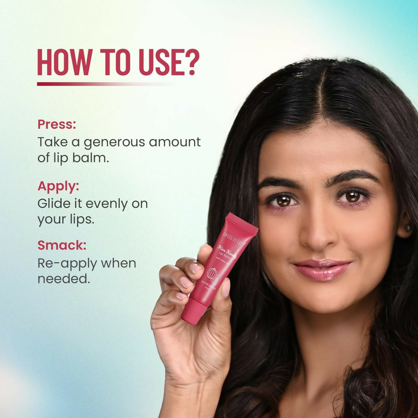 Swiss Beauty Kiss Kandy Lip Balm with Olive Oil - Pomegranate | Swadesiicart