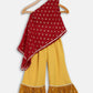 Ahalyaa Maroon Georgette Glitter Print Asymmetric Kids Kurta Palazzo Sets For Girls | Swadesiicart