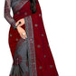 Dishitha Creation Indian Women's Designer Embroidered Art Silk Saree - Maroon | Swadesiicart