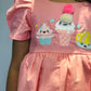 ArthLife Peach Ice Cream Embroidered Dress