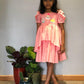 ArthLife Peach Ice Cream Embroidered Dress