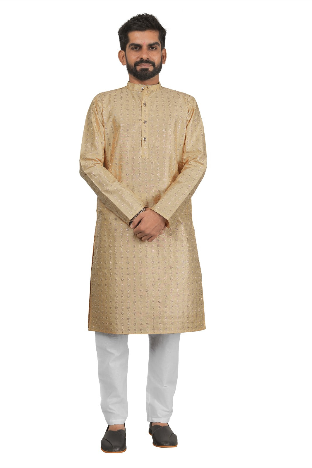 DEIANA'S Fancy Embroidery kurta Payjama Set For Men's (Cream) | Swadesiicart