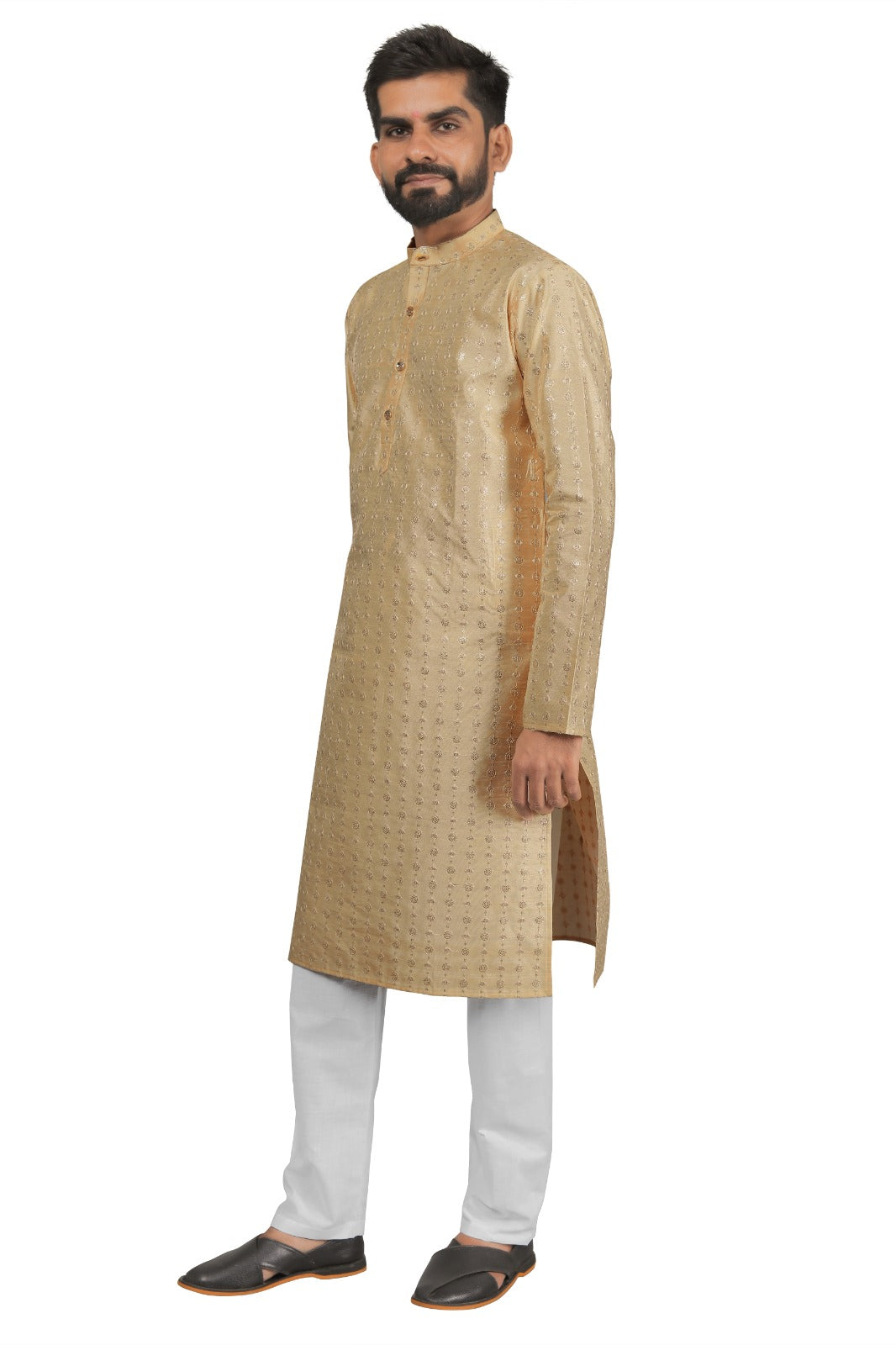 DEIANA'S Fancy Embroidery kurta Payjama Set For Men's (Cream) | Swadesiicart