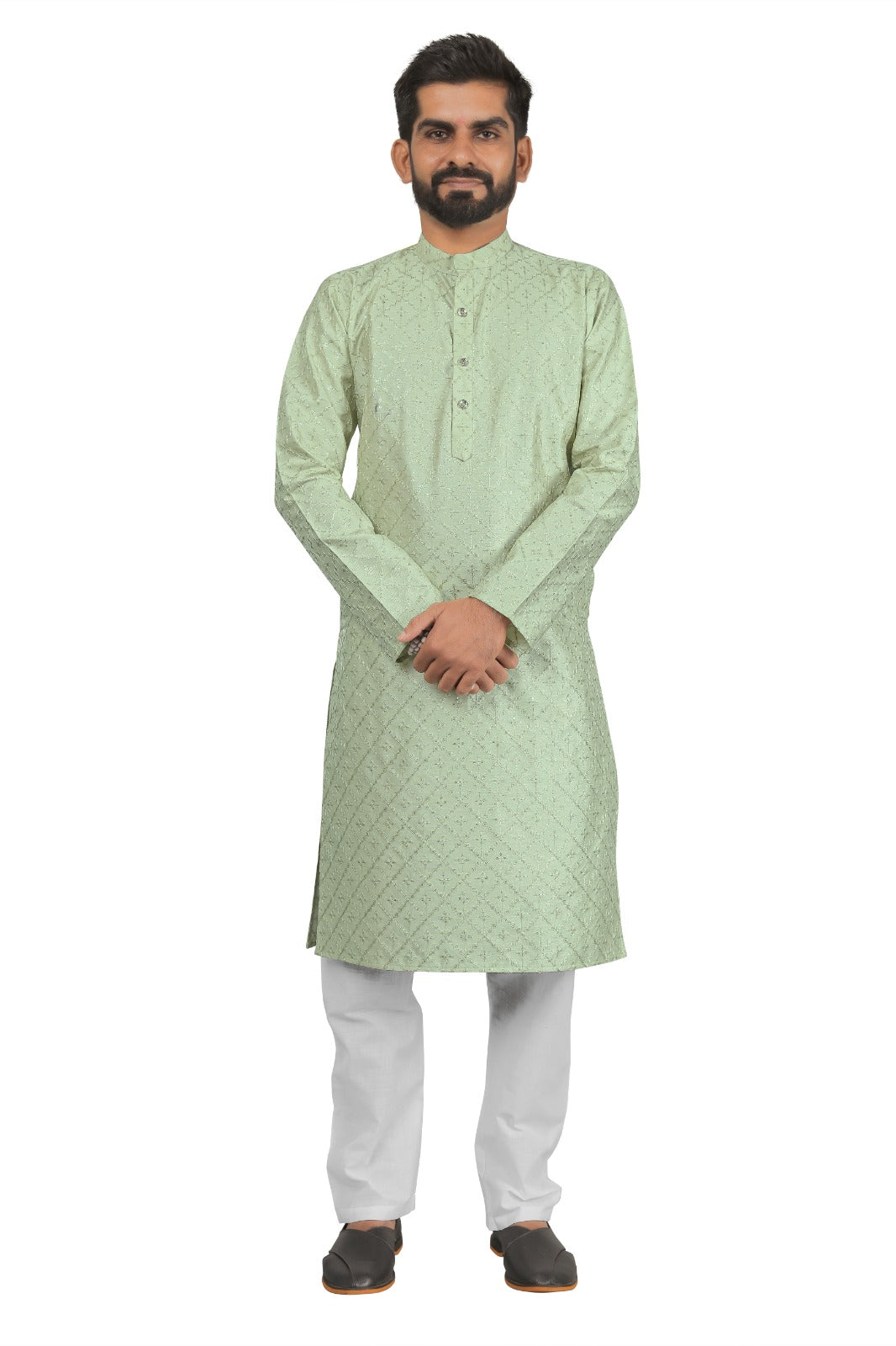DEIANA'S Fancy Embroidery kurta Payjama Set For Men's (Pista) | Swadesiicart