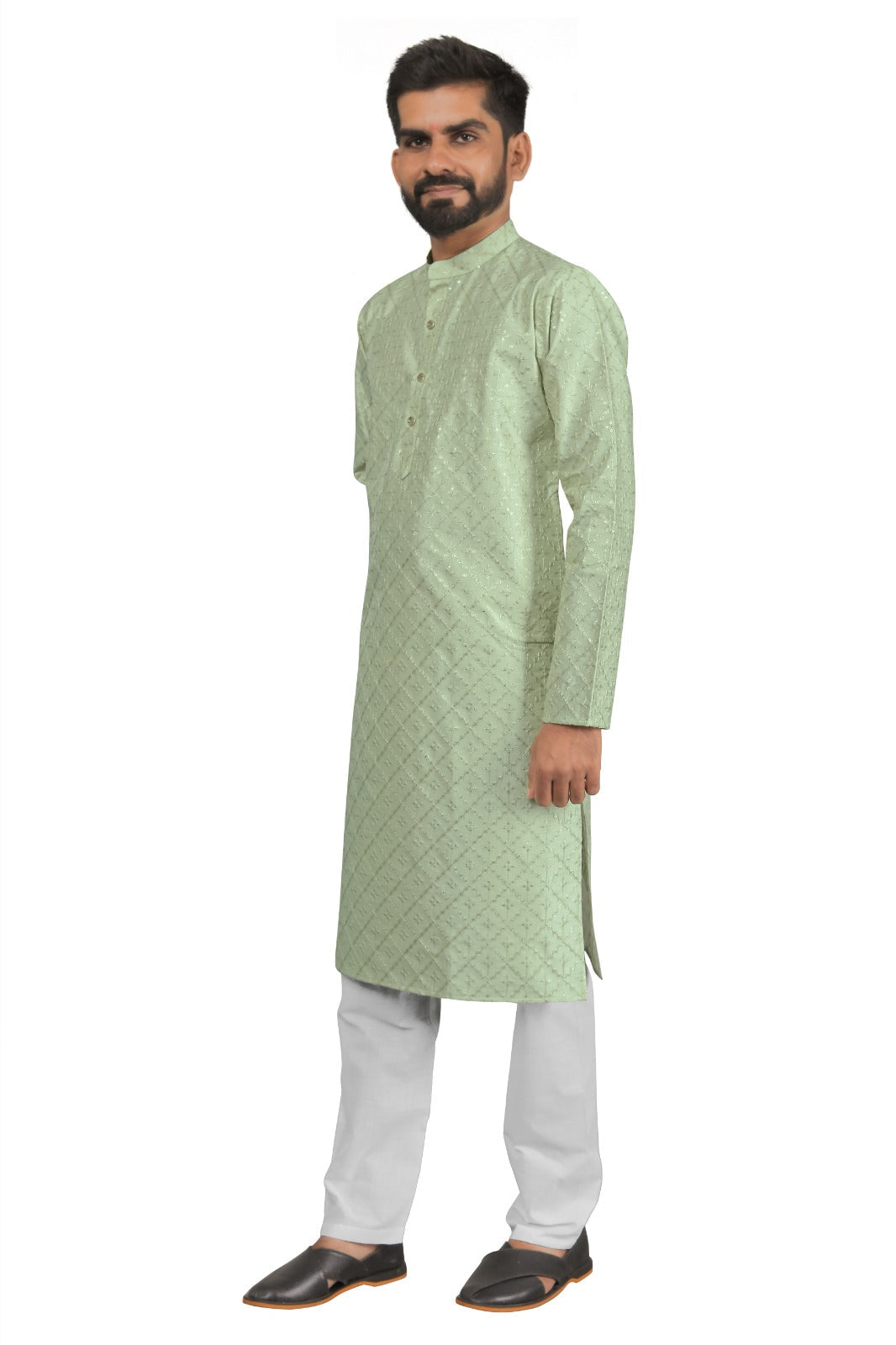 DEIANA'S Fancy Embroidery kurta Payjama Set For Men's (Pista) | Swadesiicart
