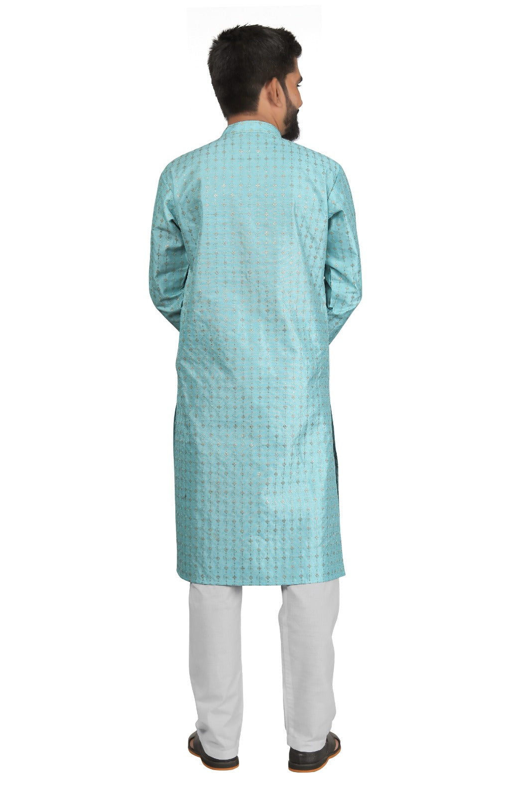 DEIANA'S Fancy Embroidery kurta Payjama Set For Men's (Sky Blue) | Swadesiicart