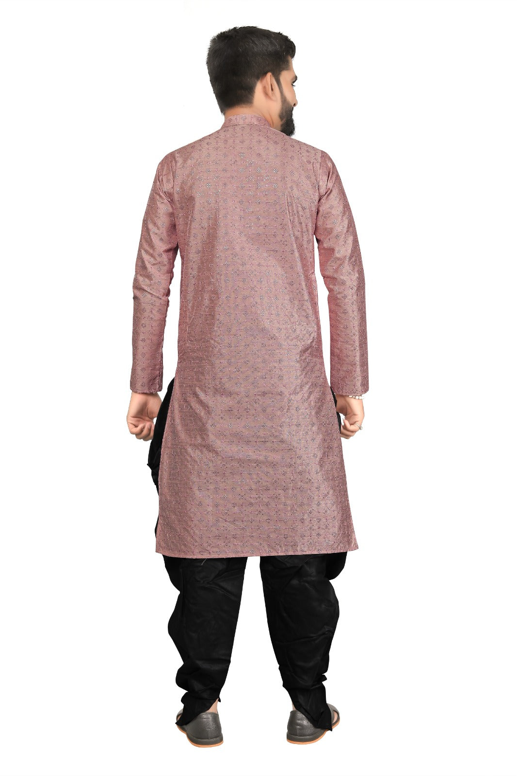 DEIANA'S Fancy Black Dhoti Embroidery kurta Set For Men's (Peach) | Swadesiicart