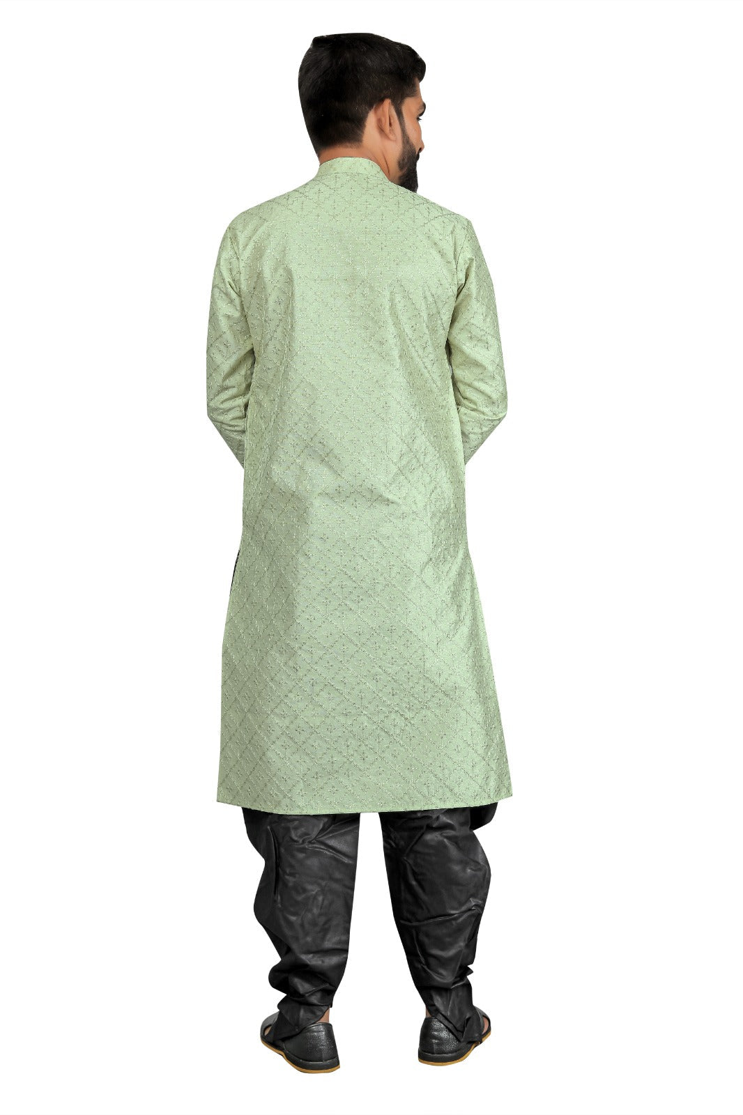 DEIANA'S Fancy Black Dhoti Embroidery kurta Set For Men's (Pista) | Swadesiicart