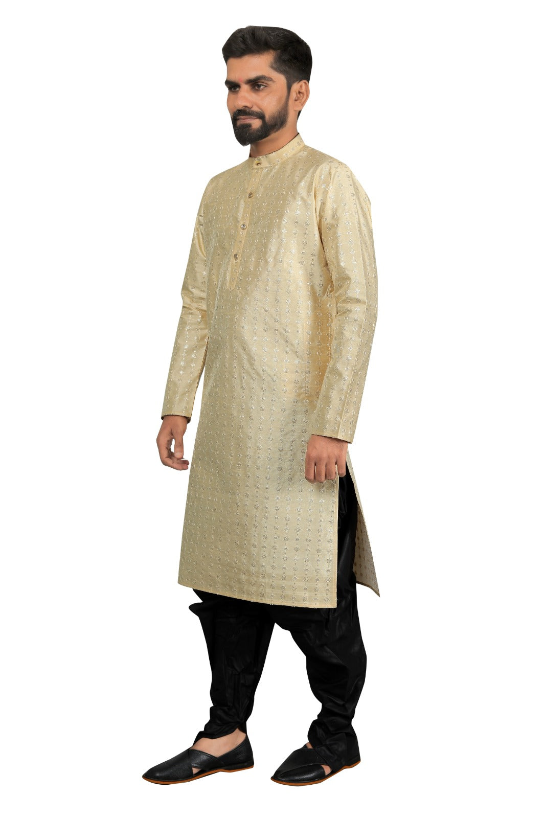 DEIANA'S Fancy Black Dhoti Embroidery kurta Set For Men's (Cream) | Swadesiicart