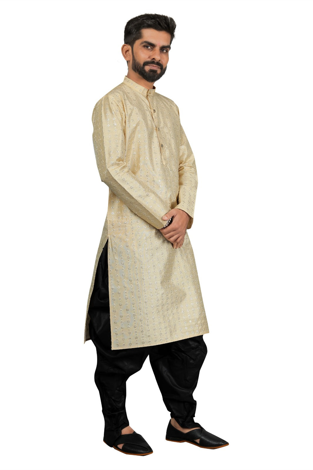 DEIANA'S Fancy Black Dhoti Embroidery kurta Set For Men's (Cream) | Swadesiicart