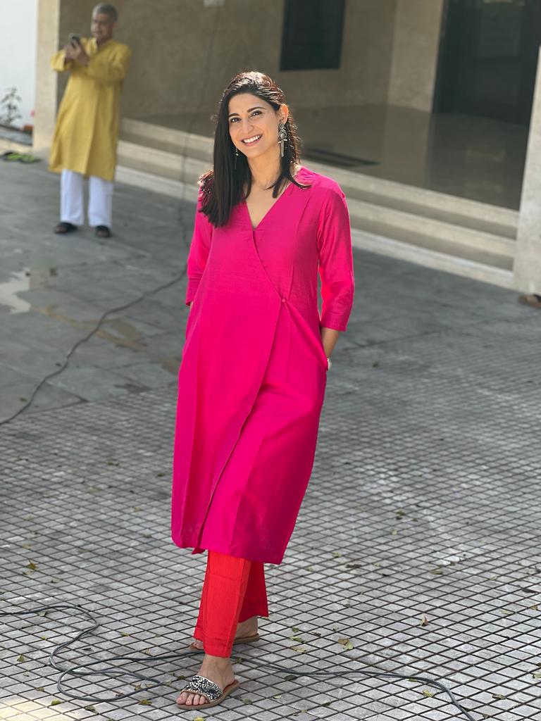 trueBrowns Pink Angrakha Set | Swadesiicart