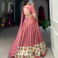 Lorenvalley Peach Premium Pure Shimmer Pure Shimmer Lehenga Choli | Swadesiicart