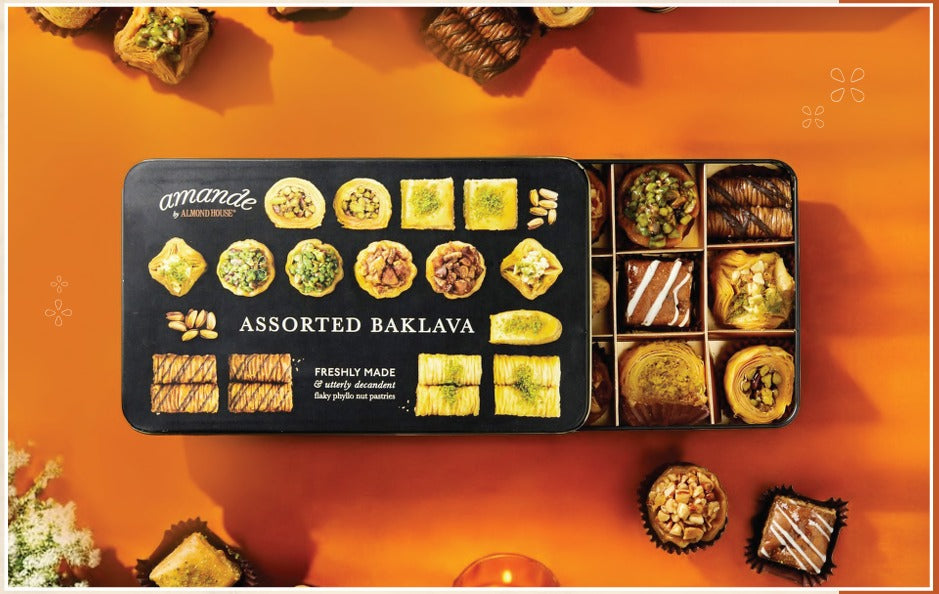 Almond House Assorted Baklava - 15 Pcs (Tin Box) | Swadesiicart