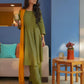 Jompers Women Olive Green Solid Kurta with Palazzos & Dupatta | Swadesiicart
