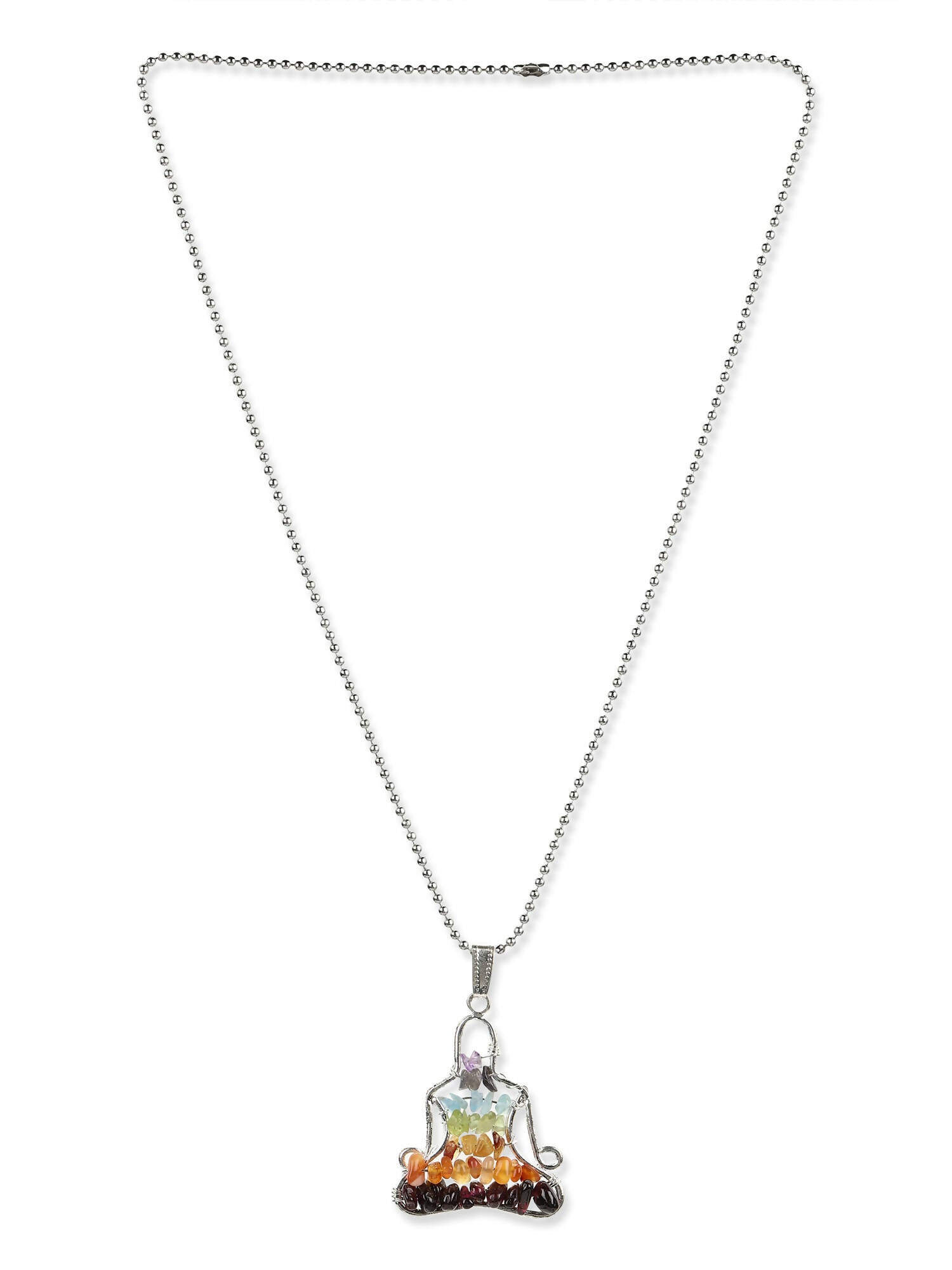 Women's Silver-Toned Blue Silver-Plated Handcrafted Chain - Ruby Raang | Swadesiicart