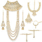 Jewel City Complete Bridal Kundan Jewelry Set - 8-Piece Royal Indian Wedding Collection with Choker, Rani Haar, Earrings, Maang Tikka & Mathapatti | Swadesiicart