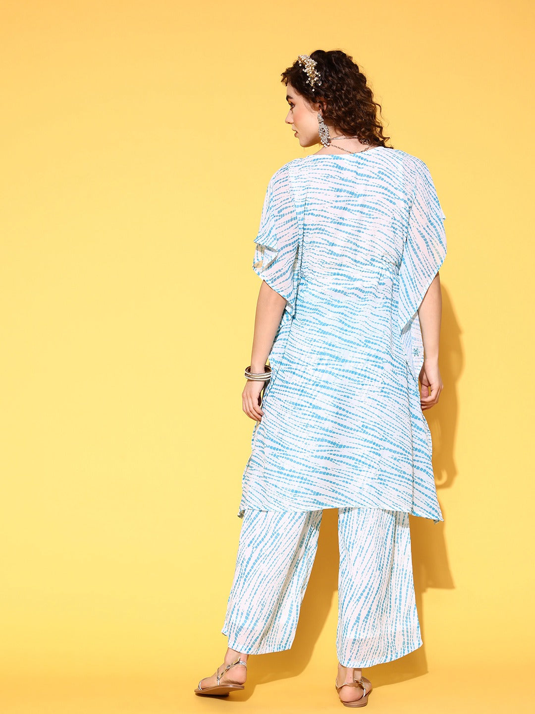 Yufta White Printed Co-ord Set - Swadesiicart
