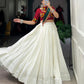 Lorenvalley Pure Rayon White Plain With Gota Patti Touch Up Lehenga Choli with Dupatta | Swadesiicart