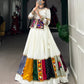 Lorenvalley White Rayon Plain With Embroidery And Gamthi Patch Work Lehenga Choli | Swadesiicart