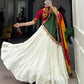 Lorenvalley White Pure Rayon with Plain With Gota Patti Touch Up Lehenga Choli | Swadesiicart
