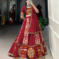Lorenvalley White Rayon and Printed Silk with Plain And Printed With Original Mirror Gamthi Work And Gamthi Patch Work Lehenga Choli | Swadesiicart
